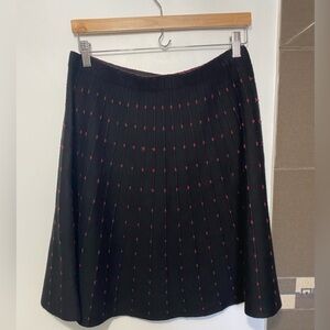 Black with Red Detail A Line Sweater Skirt Size L